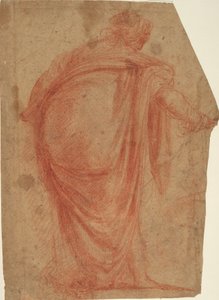 Femme lourdement drapée vue de dos - Francesco Montelatici