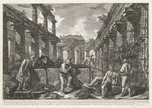 Titre avec les restes du Temple de Neptune à Paestum