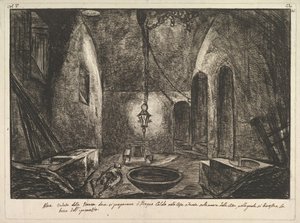 Vue de Pompéi Altra veduta della Stanza dove si preparava il Bogno Caldo - Francesco Piranesi