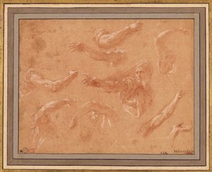 Studie von Gottvater mit Engeln - Francesco Primaticcio