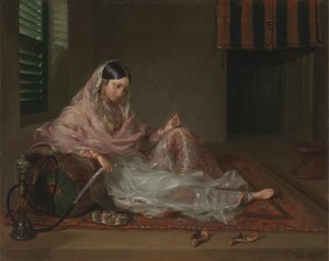 Dame musulmane allongée