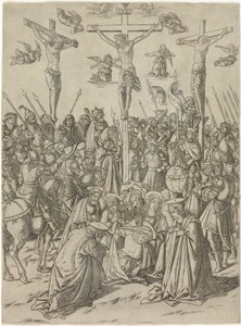 La Crucifixion avec les deux voleurs, planche dix de la Vie de la Vierge et du Christ - Francesco Rosselli