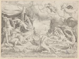 Apollon et Diane tuant les enfants de Niobé - Francesco Salviati