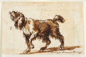 Chien hurlant (recto), vers 1700-50 - Francesco Simonini