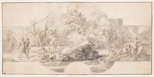 Étude pour la peinture "Le débarquement de Colomb en Amérique" - Francesco Solimena