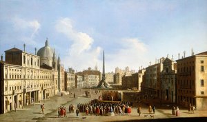 La Piazza Navona, Rome, avec une Performance de Commedia dell