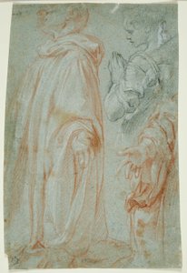 Trois études pour le Christ ressuscité adoré par une sainte femme et San Silvestro Gozzalini