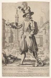 Giovanni Alto Johann Alten, Ioannes Altus debout sur la colline du Quirinal à Rome, avec hi..., 1613 - Francesco Villamena