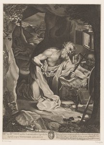 Saint Jérôme dans le désert - Francesco Villamena