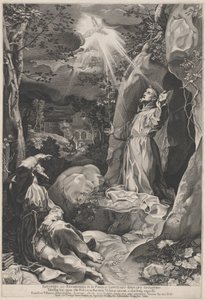 Saint François recevant les stigmates - Francesco Villamena, after Federico Barocci