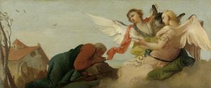 Abraham avec les trois anges - Francesco Zugno