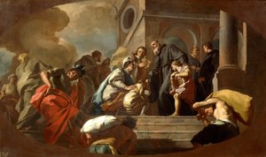 Rêve de Saint Benoît par Francesco De Mura (détail) - Francesco de Mura