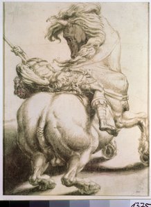 Cavalier transpercé par une lance