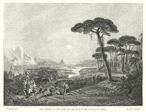 Le concours de la lyre et de la flûte dans la vallée de Tempe (gravure) - Francis (after) Danby