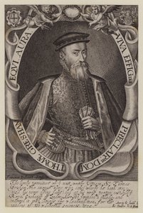 Sir Thomas Gresham, marchand et financier anglais, fondateur de la Bourse royale (gravure)