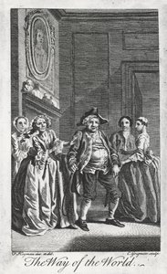 Scène de The Way of the World, de William Congreve, gravure de Charles Grignon d