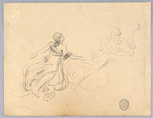 Esquisse de deux figures féminines - Francis Augustus Lathrop