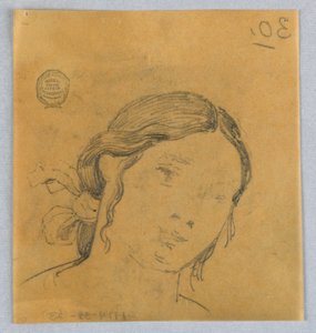 Esquisse de tête de femme - Francis Augustus Lathrop