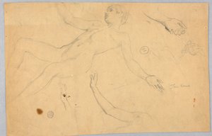 Esquisses de nu féminin et de mains - Francis Augustus Lathrop