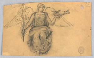 Printemps, esquisse de figure ailée