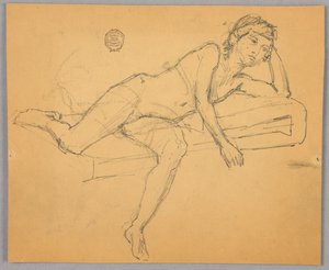Étude de figure nue - Francis Augustus Lathrop