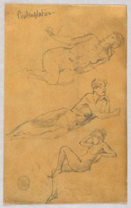 Trois esquisses de nus féminins