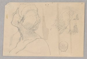 Deux esquisses de tête de femme