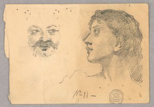Tête de femme et un visage