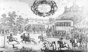 La dernière course de chevaux courue devant Charles II de mémoire bénie par Dorsett Ferry, près du château de Windsor, 24 août 1684, 1687 - Francis Barlow