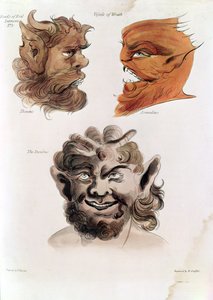 Têtes de démons maléfiques : Theumis, Asmodée et L