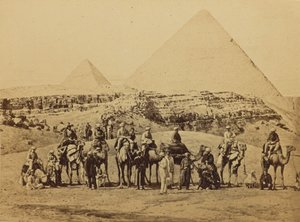 Gîzeh - Le départ de S.A.R. le Prince de Galles et sa suite des Pyramides - Francis Bedford