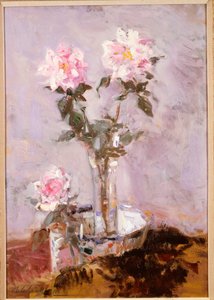 Roses Roses dans un Vase en Verre