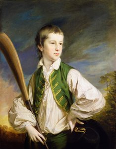 Charles Collyer enfant, avec une batte de cricket