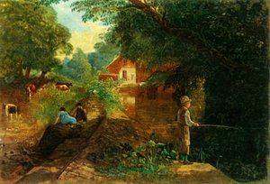 Un jeune pêcheur dans Stapleton Glen, début-milieu 19ème siècle, 1946 - Francis Danby