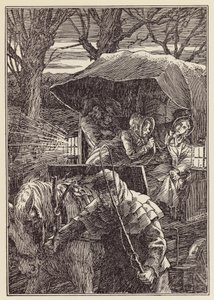 Illustration pour The Cricket on the Hearth de Charles Dickens (lithographie couleur) - Francis Donkin Bedford