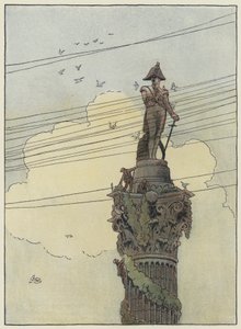 Londres : Decorating Nelson (lithographie couleur) - Francis Donkin Bedford