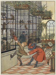 Londres : The Monkey House (lithographie couleur) - Francis Donkin Bedford