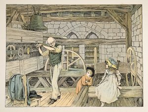 The Clockwinder, tiré de Four and Twenty Toilers, pub. 1900 (lithographie couleur) - Francis Donkin Bedford