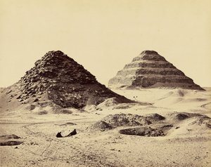 Les pyramides de Sakkarah. Depuis le nord-est