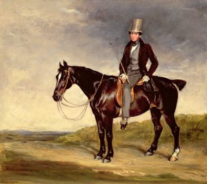 John Hay-Mackenzie sur son cob bai foncé - Francis Grant