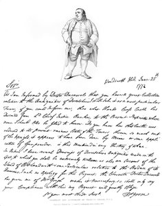 Une lettre et un portrait de Francis Grose, 1772, 1840