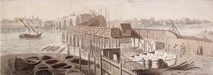 Construction du pont de Blackfriars - Francis Grose
