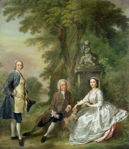 Jonathan Tyers (d.1767) et sa fille, Elizabeth, et son mari, John Wood, c.1750-52 - Francis Hayman