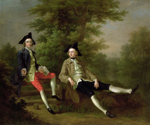 Portrait de David Garrick (1717-79) (à gauche) et William Windham de Felbrigg (1717-61) (à droite) vers 1745