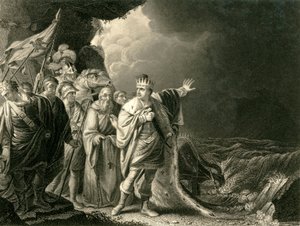 Canute réprimandant ses courtisans, vers 1840 - Francis Holl