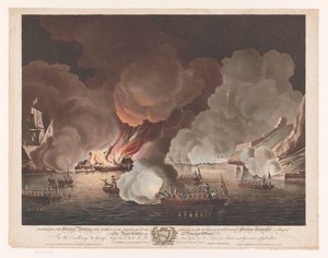 La Destruction des batteries flottantes devant Gibraltar, le 14 septembre 1782 - Francis Jukes