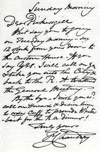 Une lettre de Francis Leggatt Chantrey, 1839, 1904