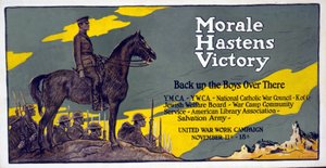 La Morale accélère la Victoire - Soutenez les Garçons là-bas, Campagne de Travail de Guerre Unie, 11-18 Nov. 1918 - Francis Luis Mora