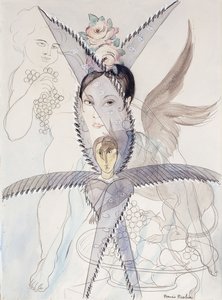 Transparence - Tête et Cheval Aile ; Transparence - Tete et Cheval Aile, vers 1928 (aquarelle, gouache, craie noire et crayon sur papier) - Francis Picabia