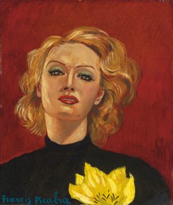 Femme à la fleur jaune, vers 1941-2 (huile sur carton) - Francis Picabia